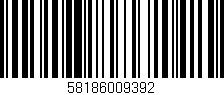 Código de barras (EAN, GTIN, SKU, ISBN): '58186009392'