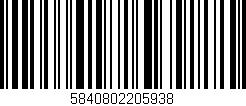 Código de barras (EAN, GTIN, SKU, ISBN): '5840802205938'