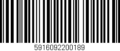 Código de barras (EAN, GTIN, SKU, ISBN): '5916092200189'