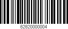 Código de barras (EAN, GTIN, SKU, ISBN): '62820000004'