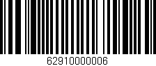 Código de barras (EAN, GTIN, SKU, ISBN): '62910000006'