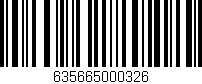 Código de barras (EAN, GTIN, SKU, ISBN): '635665000326'