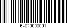 Código de barras (EAN, GTIN, SKU, ISBN): '64070000001'