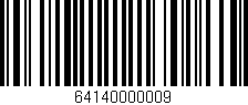 Código de barras (EAN, GTIN, SKU, ISBN): '64140000009'