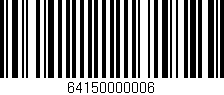 Código de barras (EAN, GTIN, SKU, ISBN): '64150000006'