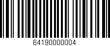 Código de barras (EAN, GTIN, SKU, ISBN): '64190000004'