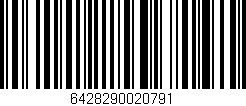 Código de barras (EAN, GTIN, SKU, ISBN): '6428290020791'