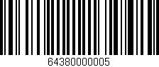 Código de barras (EAN, GTIN, SKU, ISBN): '64380000005'