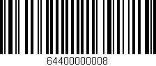 Código de barras (EAN, GTIN, SKU, ISBN): '64400000008'