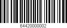 Código de barras (EAN, GTIN, SKU, ISBN): '64420000002'