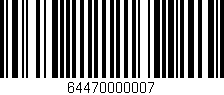 Código de barras (EAN, GTIN, SKU, ISBN): '64470000007'