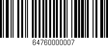 Código de barras (EAN, GTIN, SKU, ISBN): '64760000007'