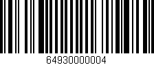 Código de barras (EAN, GTIN, SKU, ISBN): '64930000004'