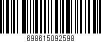 Código de barras (EAN, GTIN, SKU, ISBN): '698615092598'