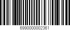 Código de barras (EAN, GTIN, SKU, ISBN): '6990000002361'