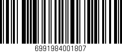 Código de barras (EAN, GTIN, SKU, ISBN): '6991984001807'