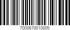 Código de barras (EAN, GTIN, SKU, ISBN): '7000670010005'