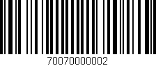 Código de barras (EAN, GTIN, SKU, ISBN): '70070000002'
