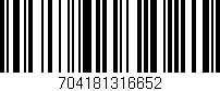 Código de barras (EAN, GTIN, SKU, ISBN): '704181316652'