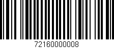 Código de barras (EAN, GTIN, SKU, ISBN): '72160000008'