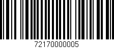 Código de barras (EAN, GTIN, SKU, ISBN): '72170000005'