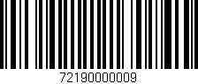 Código de barras (EAN, GTIN, SKU, ISBN): '72190000009'