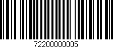 Código de barras (EAN, GTIN, SKU, ISBN): '72200000005'