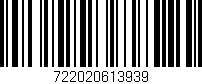 Código de barras (EAN, GTIN, SKU, ISBN): '722020613939'