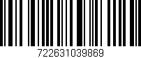 Código de barras (EAN, GTIN, SKU, ISBN): '722631039869'