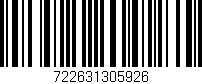 Código de barras (EAN, GTIN, SKU, ISBN): '722631305926'