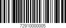 Código de barras (EAN, GTIN, SKU, ISBN): '72910000005'