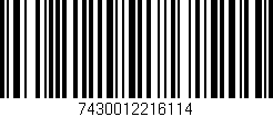 Código de barras (EAN, GTIN, SKU, ISBN): '7430012216114'