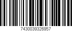 Código de barras (EAN, GTIN, SKU, ISBN): '7430039326957'