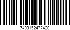 Código de barras (EAN, GTIN, SKU, ISBN): '7430152477420'