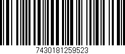 Código de barras (EAN, GTIN, SKU, ISBN): '7430181259523'