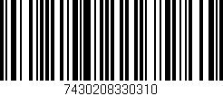 Código de barras (EAN, GTIN, SKU, ISBN): '7430208330310'