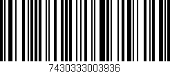 Código de barras (EAN, GTIN, SKU, ISBN): '7430333003936'