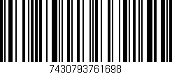 Código de barras (EAN, GTIN, SKU, ISBN): '7430793761698'