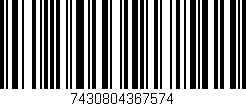 Código de barras (EAN, GTIN, SKU, ISBN): '7430804367574'