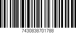 Código de barras (EAN, GTIN, SKU, ISBN): '7430838701788'