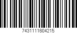 Código de barras (EAN, GTIN, SKU, ISBN): '7431111604215'