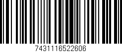 Código de barras (EAN, GTIN, SKU, ISBN): '7431116522606'