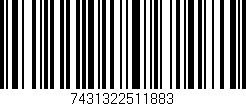 Código de barras (EAN, GTIN, SKU, ISBN): '7431322511883'