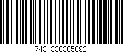 Código de barras (EAN, GTIN, SKU, ISBN): '7431330305092'