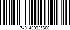 Código de barras (EAN, GTIN, SKU, ISBN): '7431403925608'