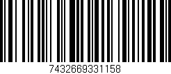 Código de barras (EAN, GTIN, SKU, ISBN): '7432669331158'