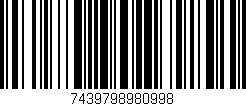 Código de barras (EAN, GTIN, SKU, ISBN): '7439798980998'