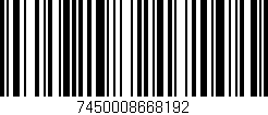 Código de barras (EAN, GTIN, SKU, ISBN): '7450008668192'