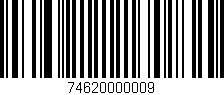 Código de barras (EAN, GTIN, SKU, ISBN): '74620000009'
