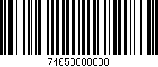 Código de barras (EAN, GTIN, SKU, ISBN): '74650000000'